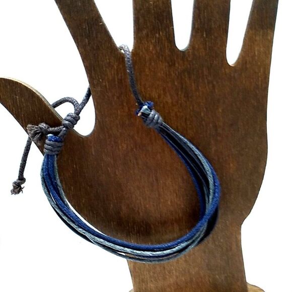 Adjustable String Bracelet Unisex Braided Rope Multi-strand Corded Bracelet - Picture 2 of 6